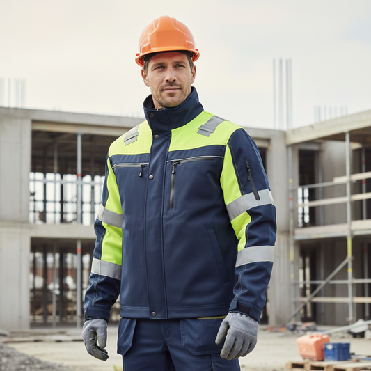 Giacca softshell bicolore S9020 su cantiere