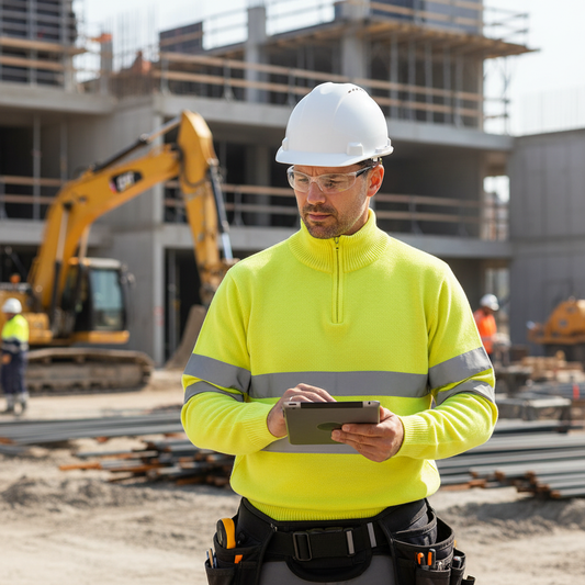 Uomo al lavoro con Pullover Alta Visibilità C5508