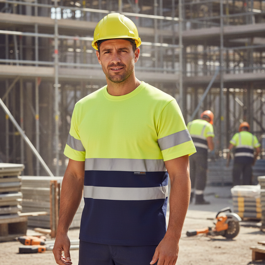 T-Shirt Alta Visibilità Classe 1 indossata in cantiere