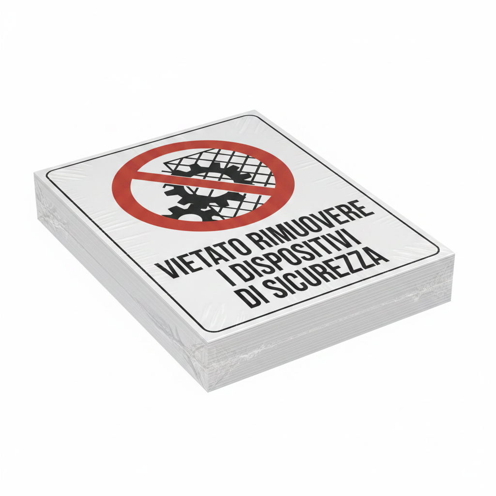 Kit 10 pz Cartello Vietato Rimuovere i Dispositivi di Sicurezza