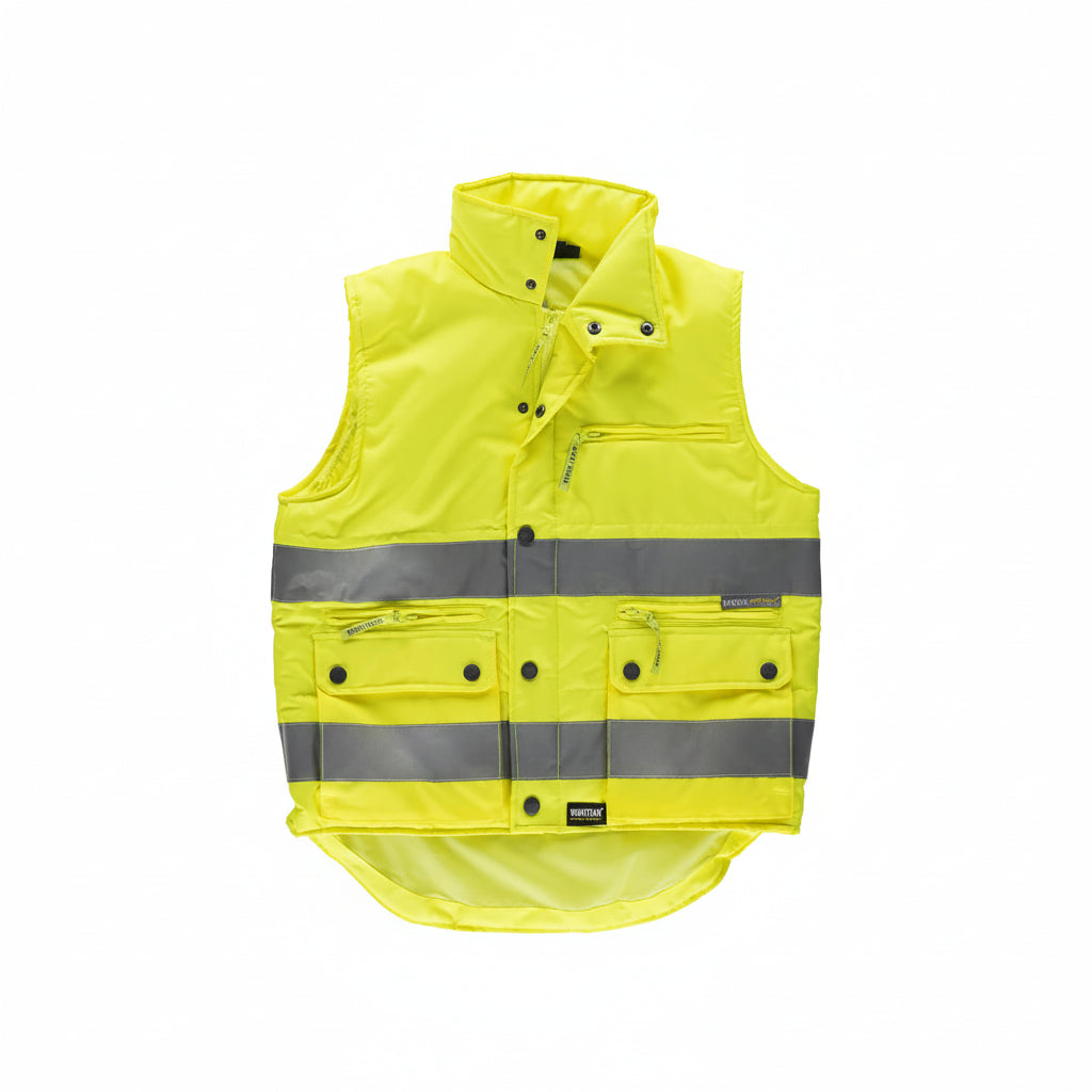 Gilet Imbottito Alta Visibilità Classe 2 Tessuto Oxford EN ISO 20471