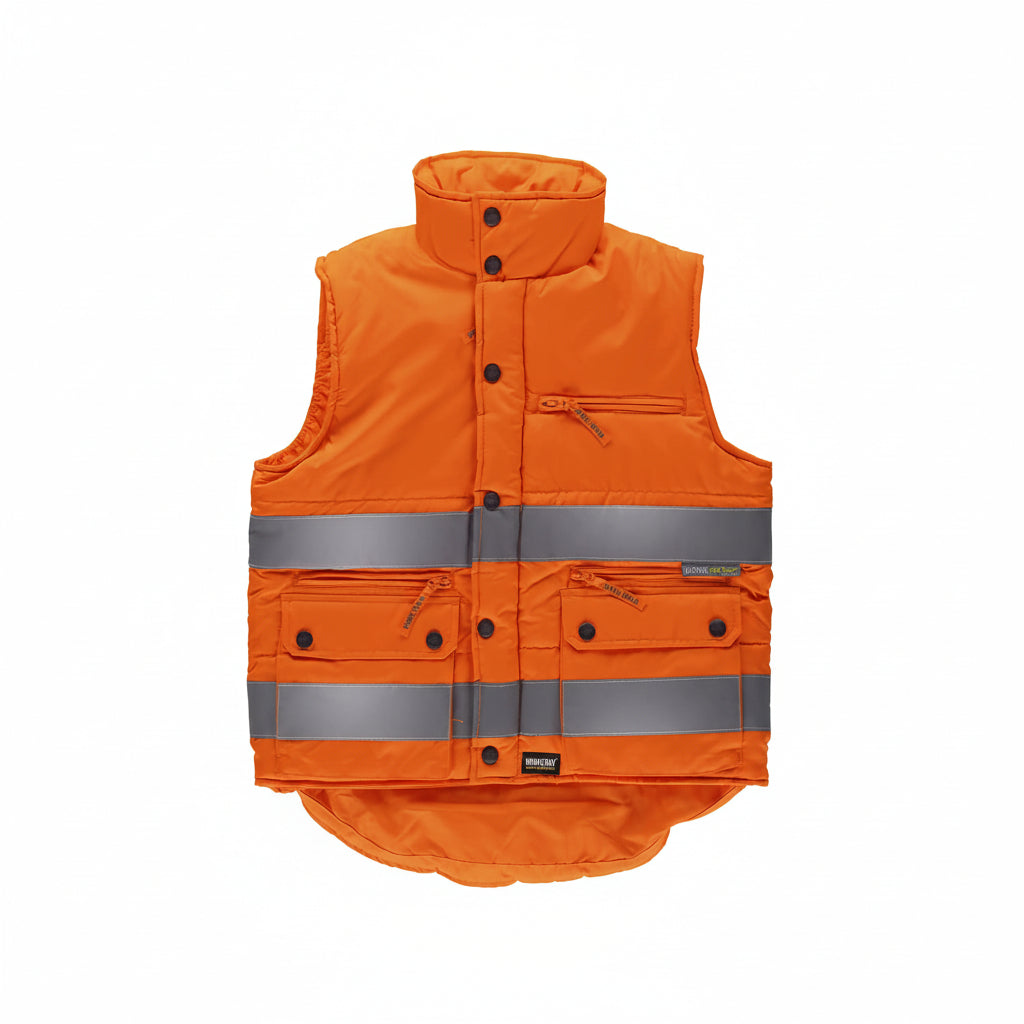 Gilet Imbottito Alta Visibilità Classe 2 Tessuto Oxford EN ISO 20471