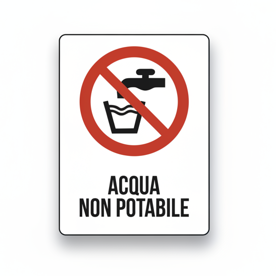 Cartello Acqua Non Potabile - quadrato