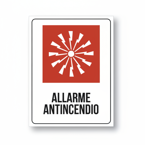 Cartello Allarme Antincendio - quadrato con ombra