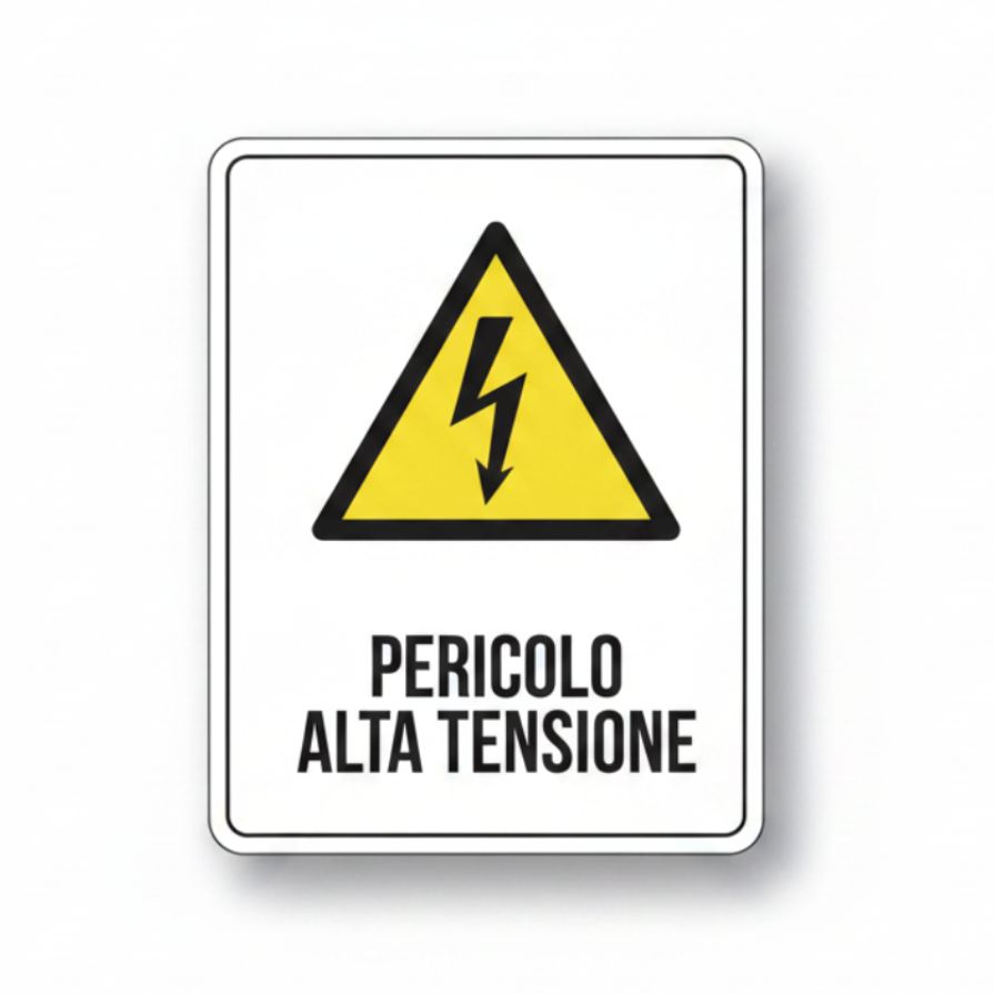 Cartello Pericolo Alta Tensione - quadrato