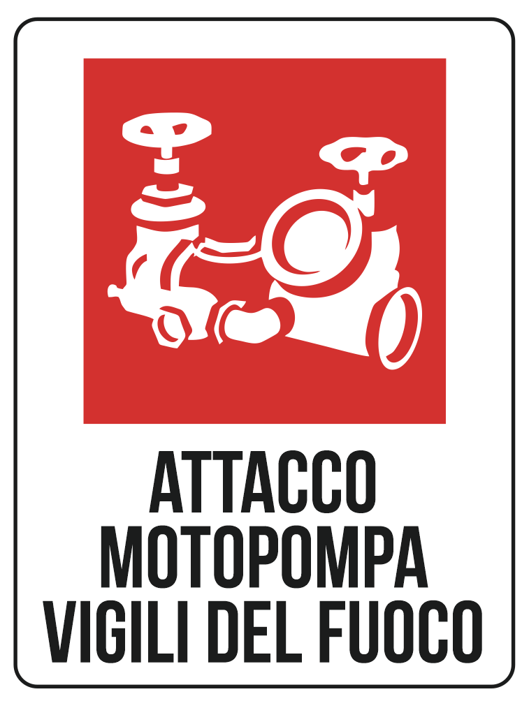 Cartello attacco motopompa vigili del fuoco