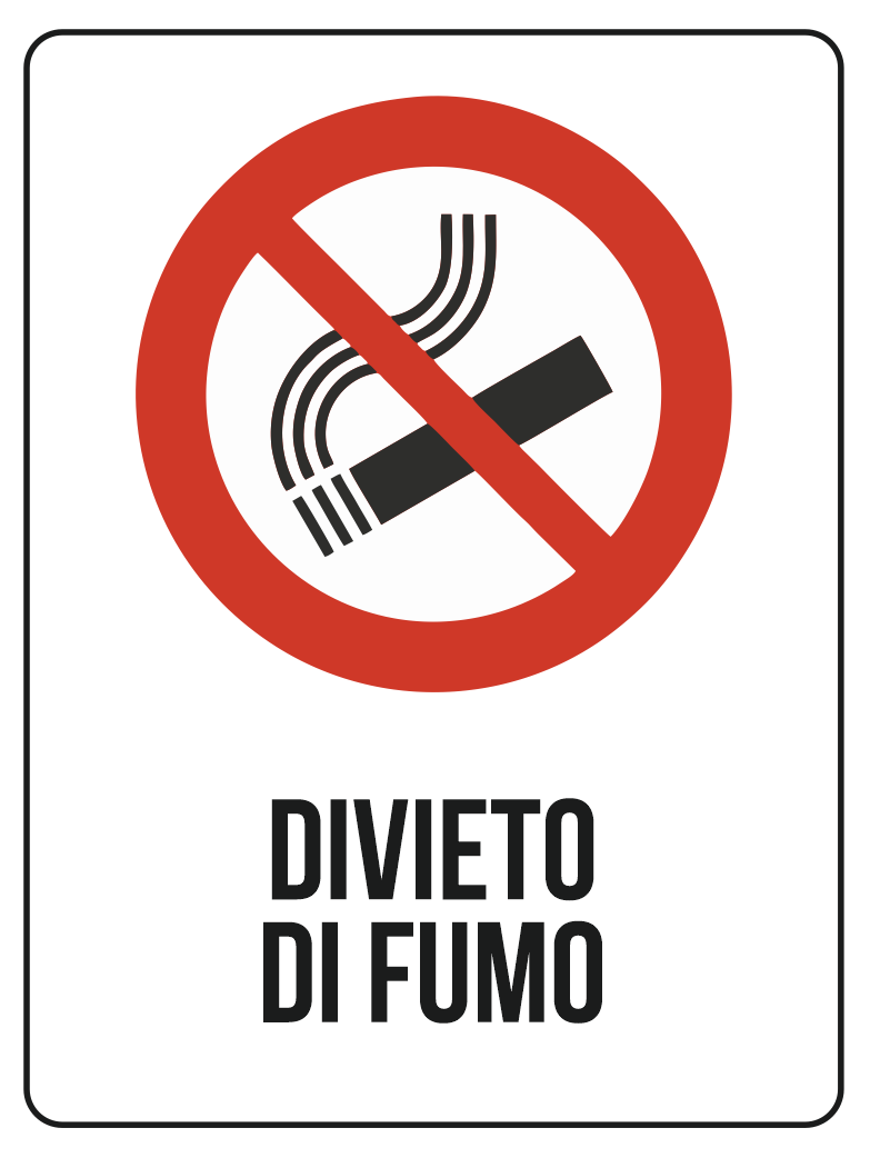 KIT 10 PZ - Cartello Divieto di Fumo 30x40 cm in Polionda