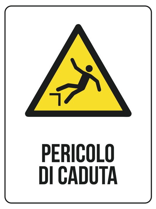 KIT 10 PZ - Cartello Pericolo di Caduta 30x40 cm in Polionda