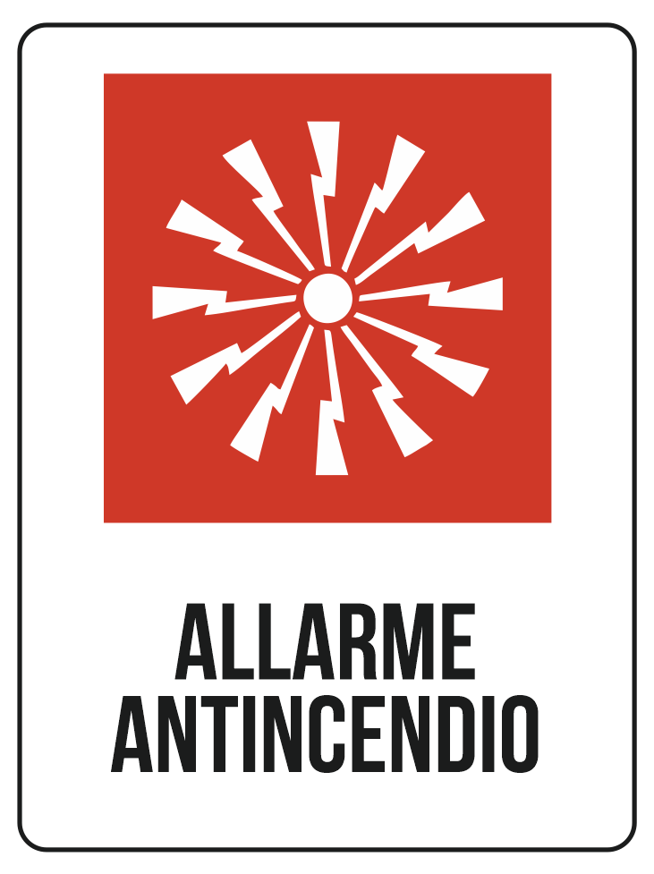 KIT 10 PZ - Cartello Allarme Antincendio 30x40 cm in Polionda