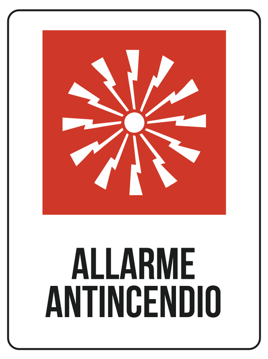 KIT 10 PZ - Cartello Allarme Antincendio 30x40 cm in Polionda