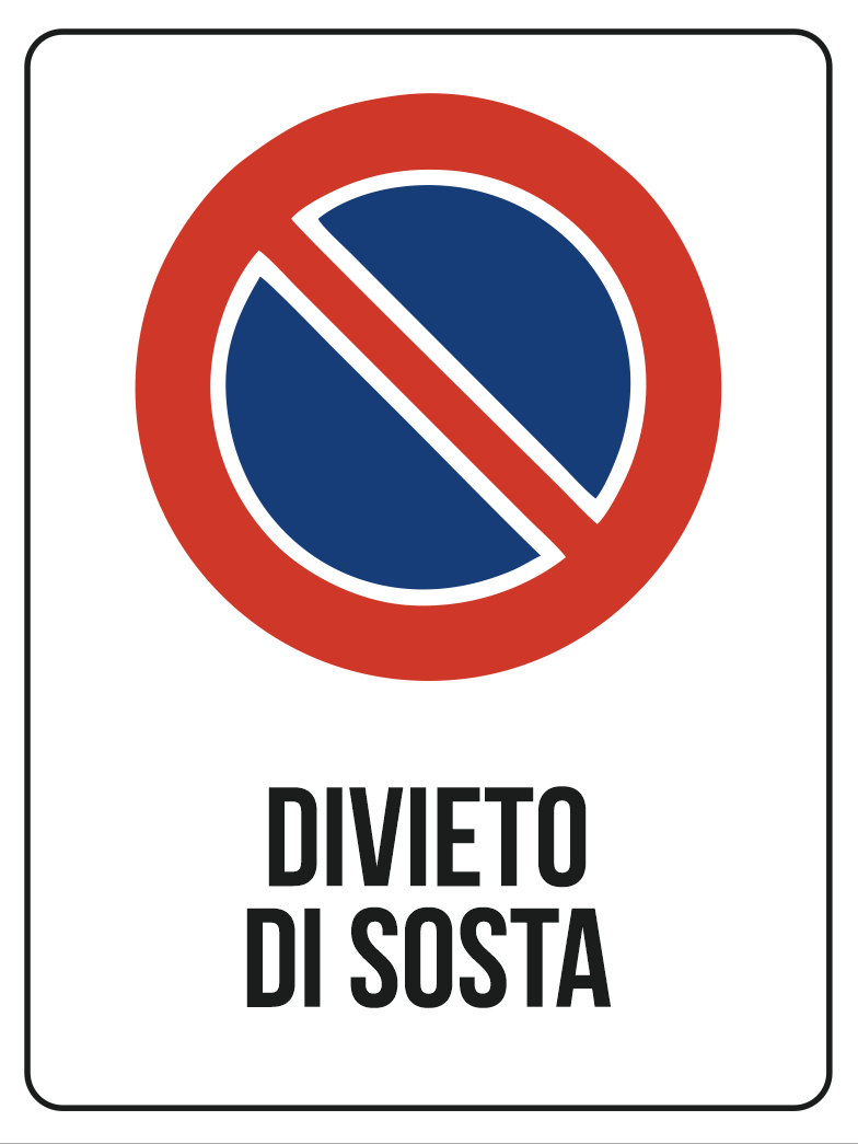 KIT 10 PZ - Cartello Divieto di Sosta 30x40 cm in Polionda