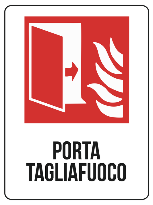 KIT 10 PZ - Cartello Porta Tagliafuoco 30x40 cm in Polionda