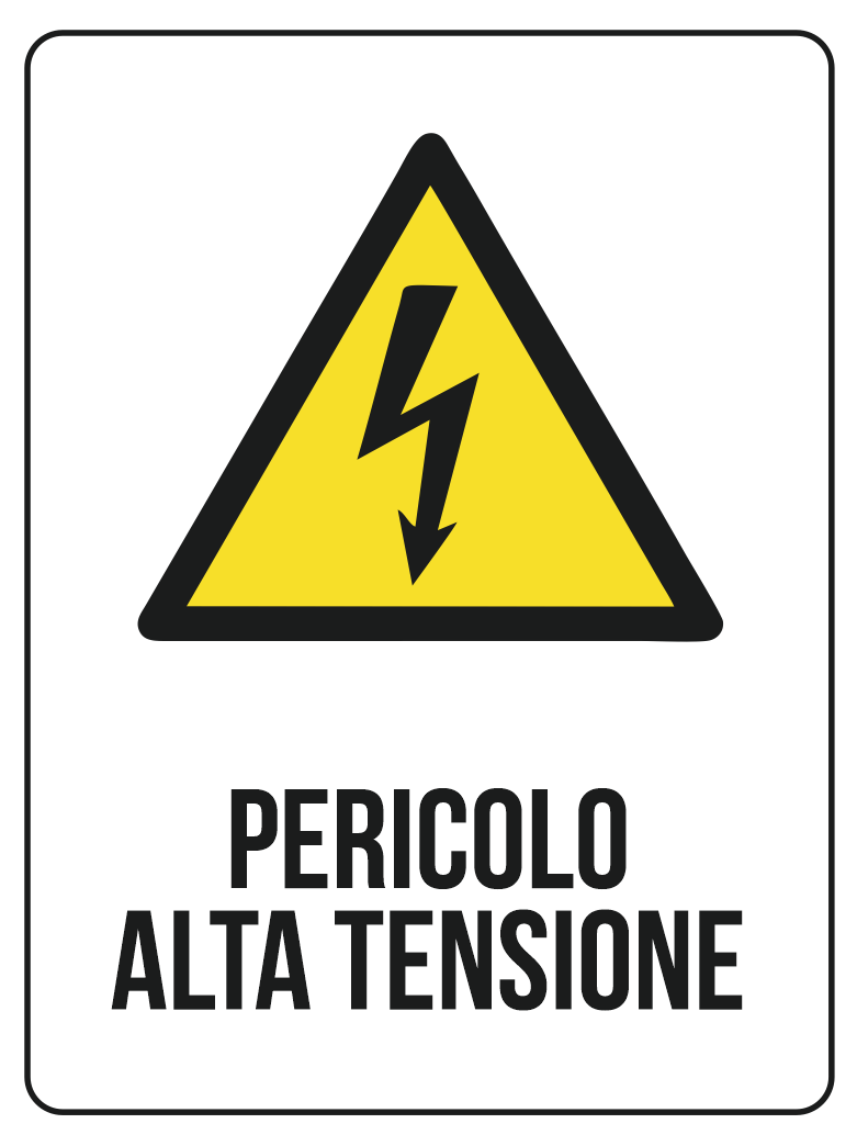 KIT 10 PZ - Cartello Pericolo Alta Tensione 30x40 cm in Polionda