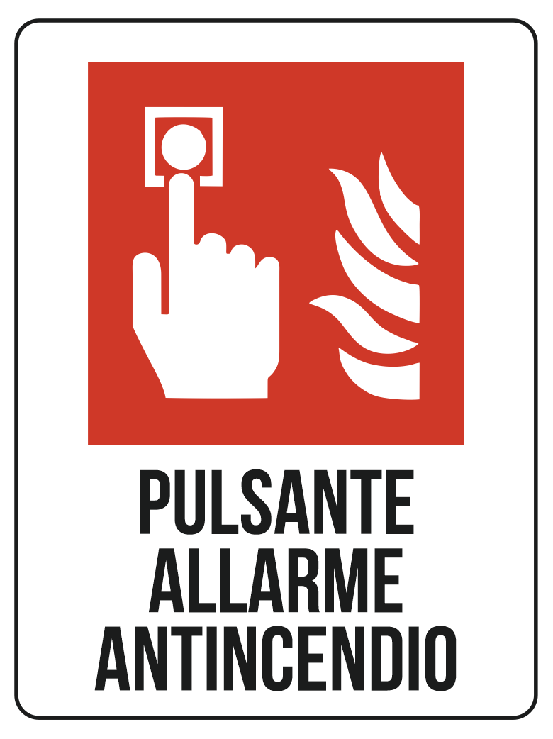 KIT 10 PZ - Cartello Pulsante Allarme Incendio 30x40 cm in Polionda