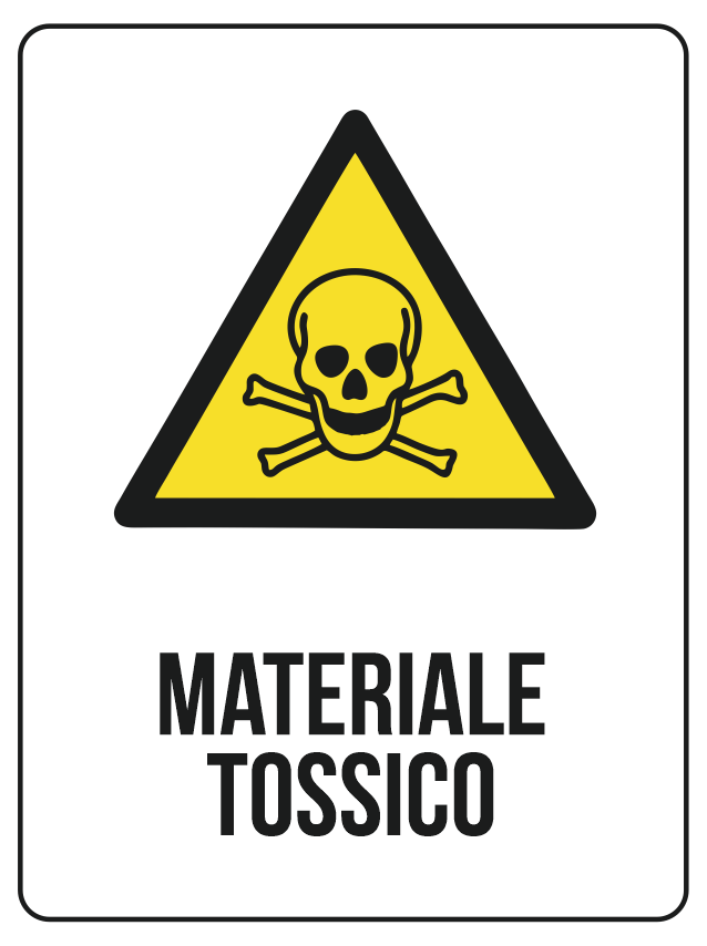 KIT 10 PZ - Cartello Pericolo Materiale Tossico 30x40 cm in Polionda
