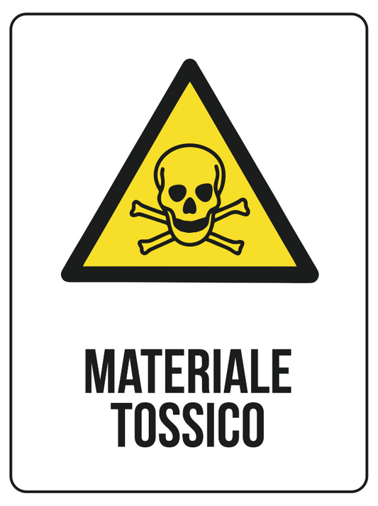 KIT 10 PZ - Cartello Pericolo Materiale Tossico 30x40 cm in Polionda