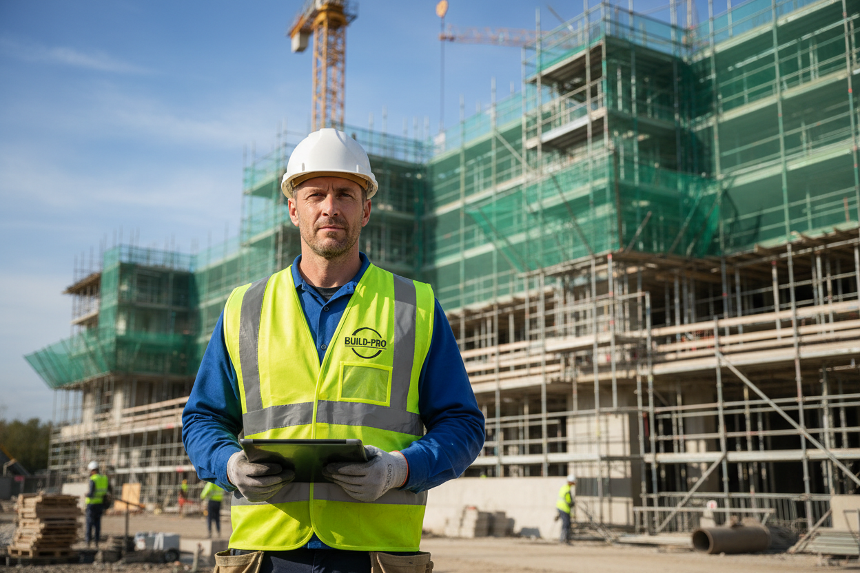 Pettorina personalizzata ambientata cantiere